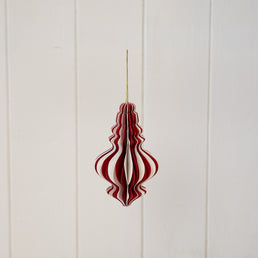 Red And White Candy Stripe Paper Bauble
