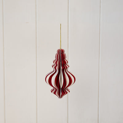 Red And White Candy Stripe Paper Bauble