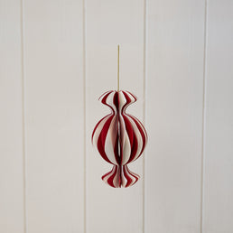 Red And White Candy Stripe Sweet Paper Bauble
