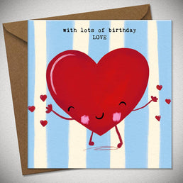 Cute Heart Birthday Card for Her –With Lots of Birthday Love