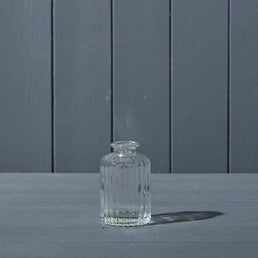 Clear Ribbed Glass Bottle