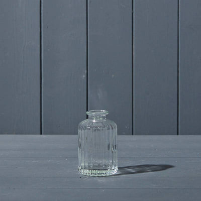 Clear Ribbed Glass Bottle