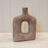Brown Textured Wide Sculptured Vase Small