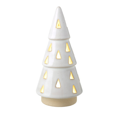 Small White Cut Out Porcelain LED Tree