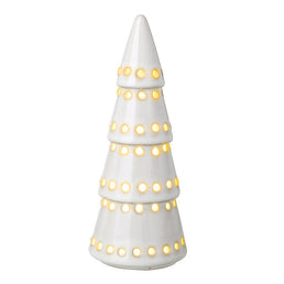 Cut Out White Spiral Porcelain LED Tree