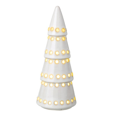 Cut Out White Spiral Porcelain LED Tree