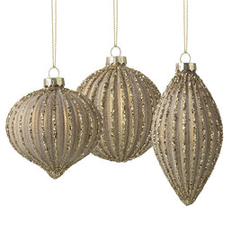 Small Multi Faceted Matt Gold Bauble Mix