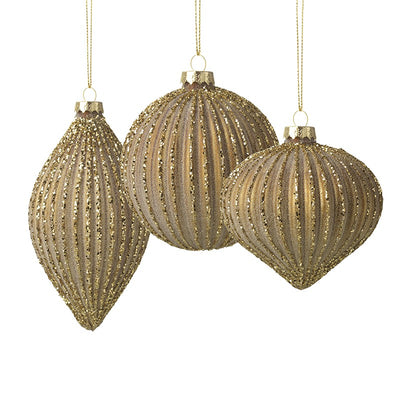 Multi Faceted Matt Gold Baubles
