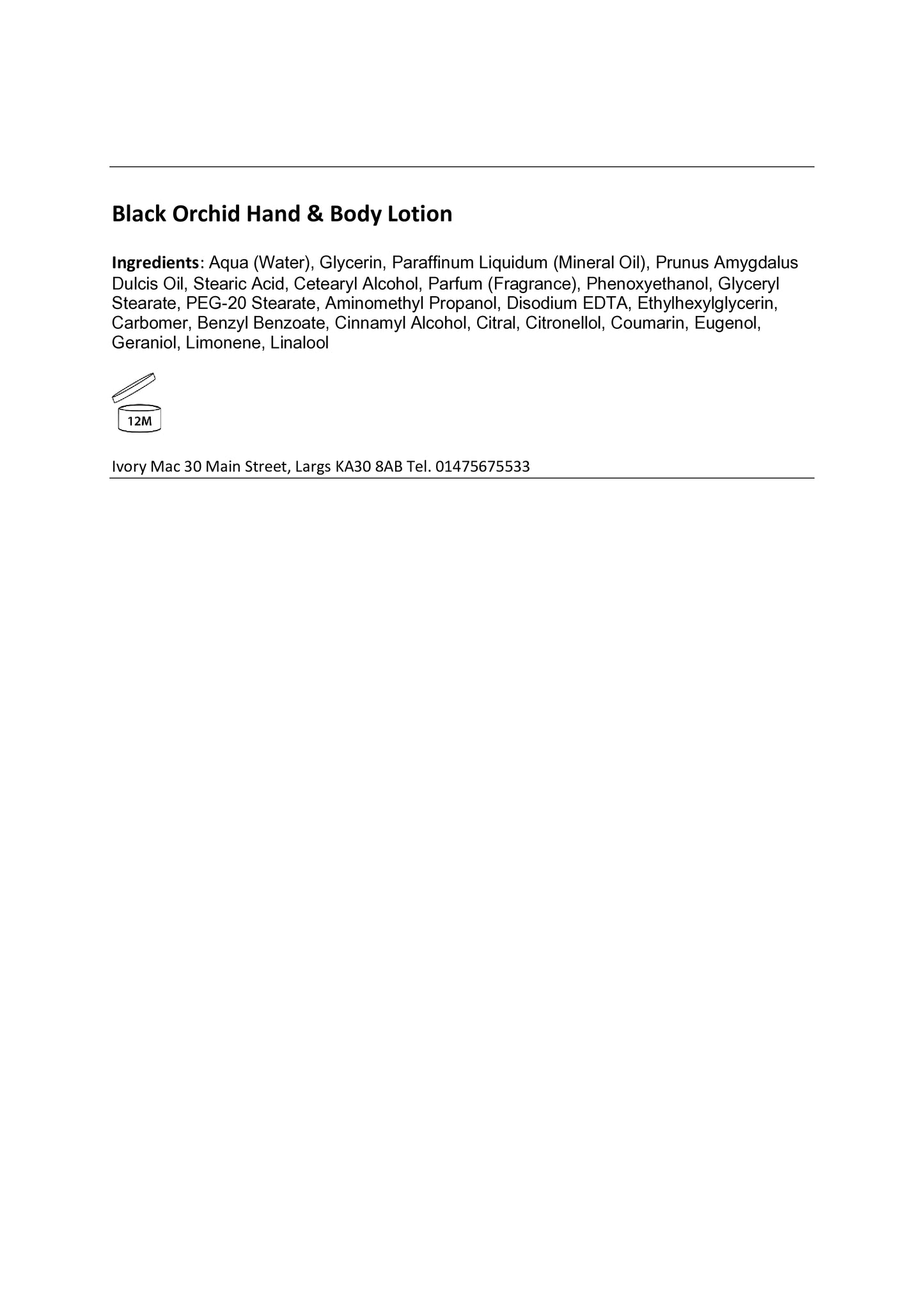 Black Orchid Hand Lotion