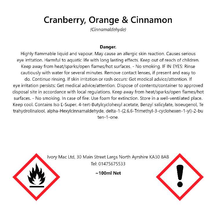 Cranberry, Cinnamon & Orange Room Spray