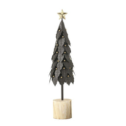 Black Holly Leaf Tree W/Gold Balls& Star