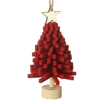 Red Xmas Tree With Star Top Hanging