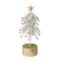 White Metal Tree Gold Balls/Star Small