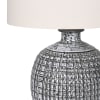 Textured Grey Table Lamp with Linen Shade