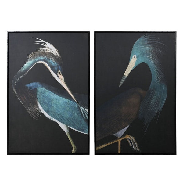 Set of 2 Blue Crane Canvas