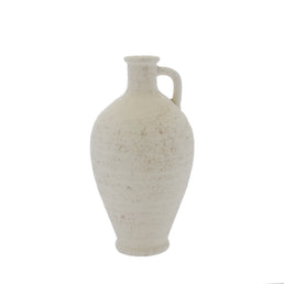 Large White Terracotta Jug Vase
