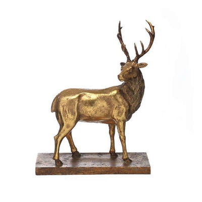 41cm antique gold standing stag