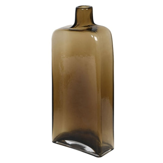 Large Brown Glass Flask Vase