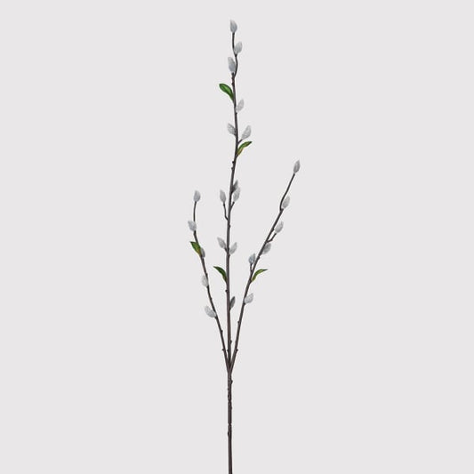 Grey Pussy Willow Spray with Leaves