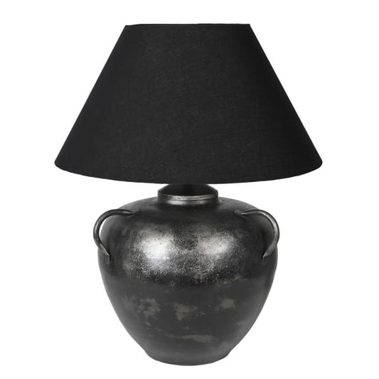 Black and Gold Amphora Table Lamp with Shade