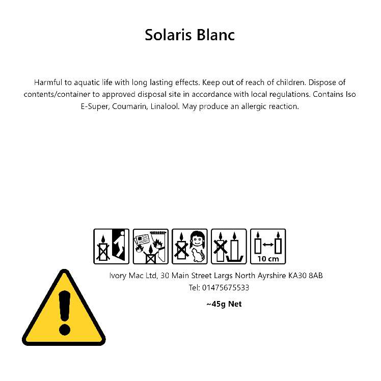 Solaris Blanc Wax Melt