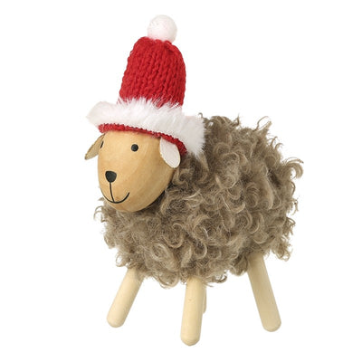 Brown Fluffy Reindeer In Red Hat