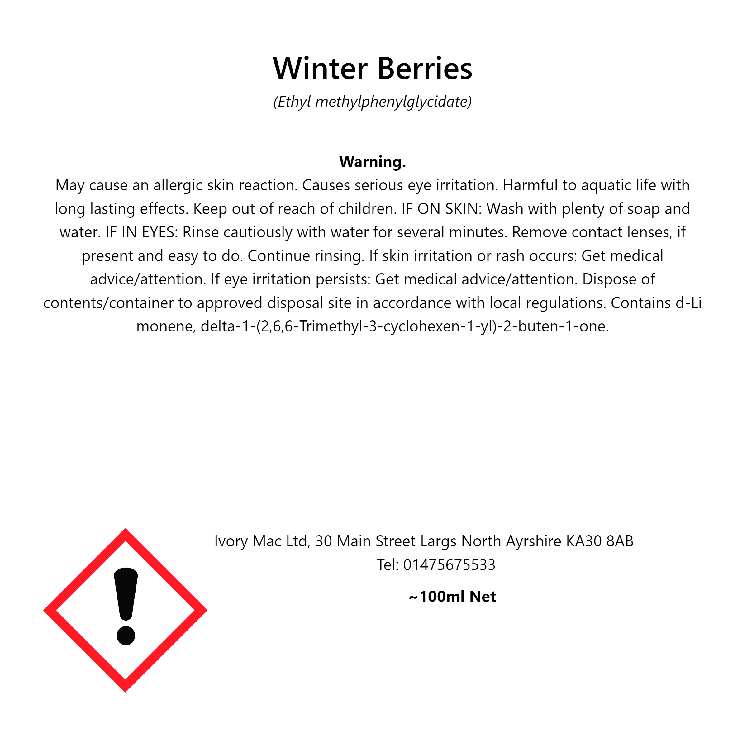 Winter Berries 100ml Reed Diffuser