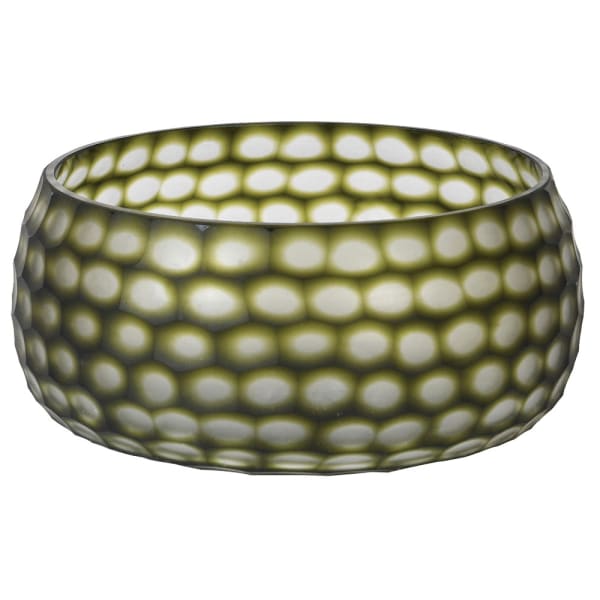 Olive Cut Glass Decorative Bowl