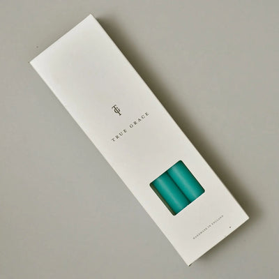 Turquoise Coloured Taper Candles - set of 2