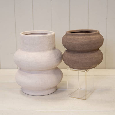 Brown textured Stone Sculptured Vase