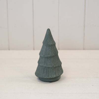 Green Ribbed Stoneware Christmas Tree