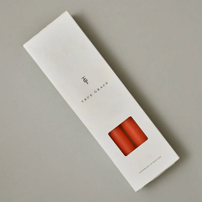 Tangerine Coloured Taper Candles - set of 2