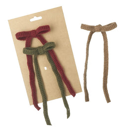 Fabric Knitted Bow Set of 3