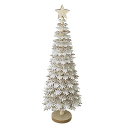 Beige & White Snowflake Tree