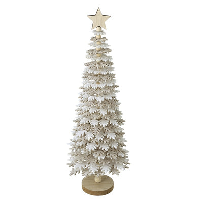 Beige & White Snowflake Tree