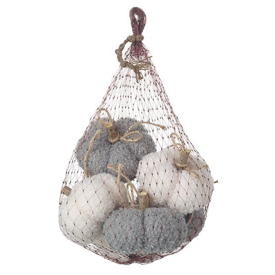 Bag of White and Grey Pumpkins