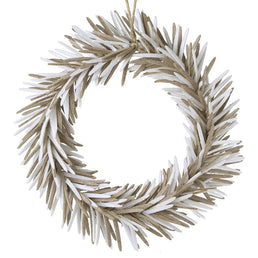 White & Fawn Long Leaf Wreath