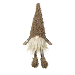Tartan Gonk In Tall Brown Fluffy Hat