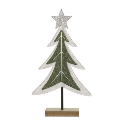 Small Green and White Tree With Gold Star