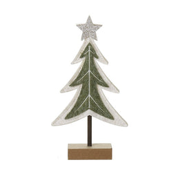Extra-small Green & White Tree with Gold Star