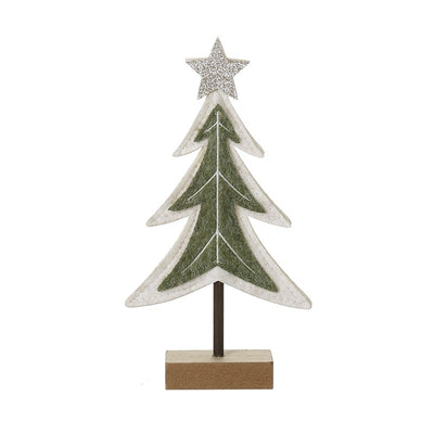 Extra-small Green & White Tree with Gold Star