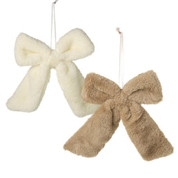 Fluffy Cream/Brown Bow Hangers