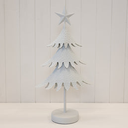 Off White Metal Christmas Tree