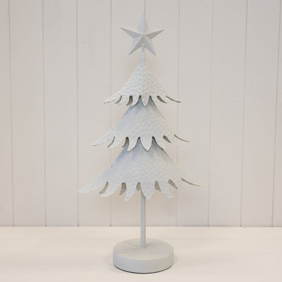 Off White Metal Christmas Tree