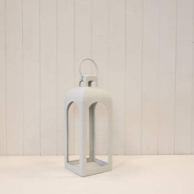 Off White Metal Open Faced Lantern Small