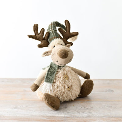 Fabric Green Sitting Moose