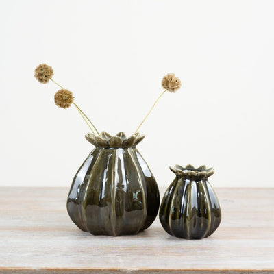 Green Poppy Bud Vase