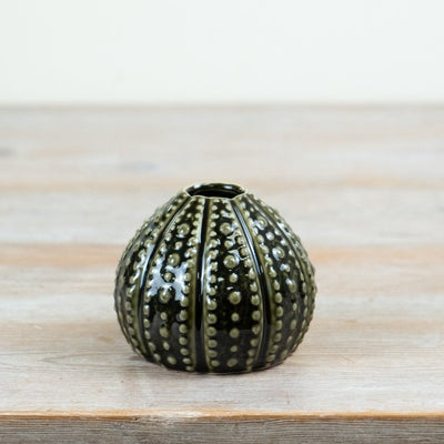 Dark Green Sea Urchin Vase